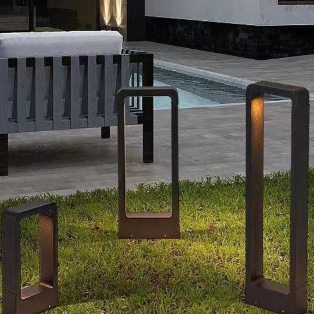 Ray Moderna Lámpara Exterior Geométrica Metal Patio