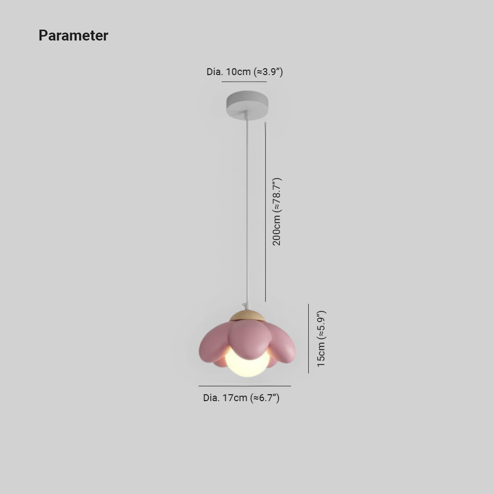 Valentina Moderna Flor LED Lámpara Colgante Rosa Dormitorio