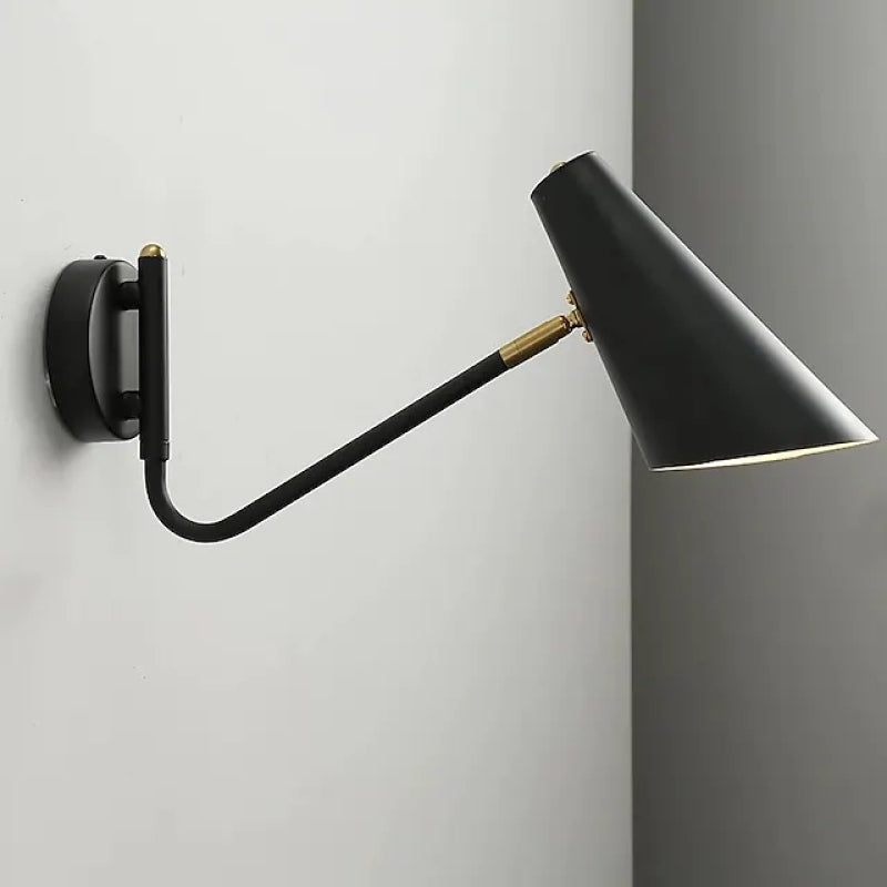 Epoch Vintage Metal Giratorio Aplique de Pared Dorado/Negro