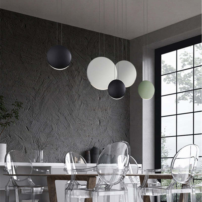 Arisha Minimalista Orbicular Metal Lámpara Colgante Blanca