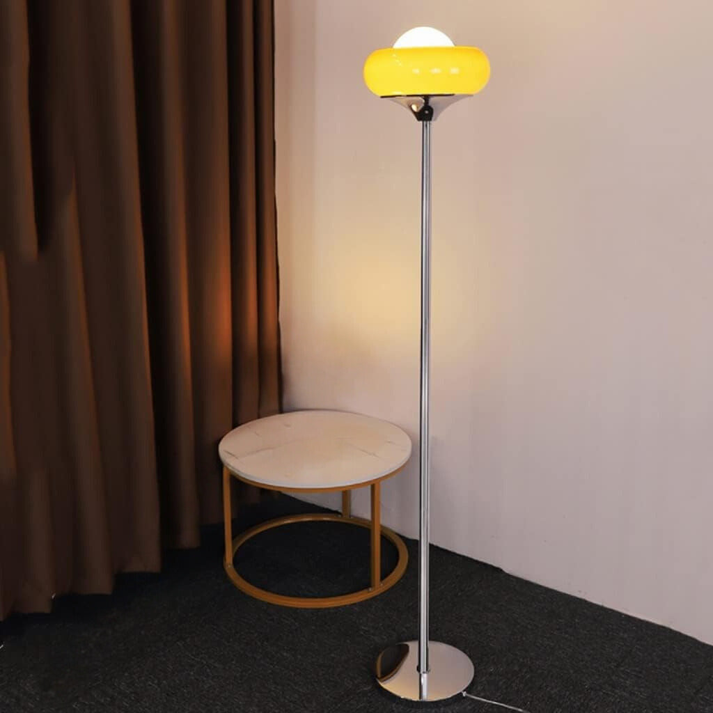 Mira Moderna Simple Metal/Vidrio LED Lámpara de Pie, Naranja