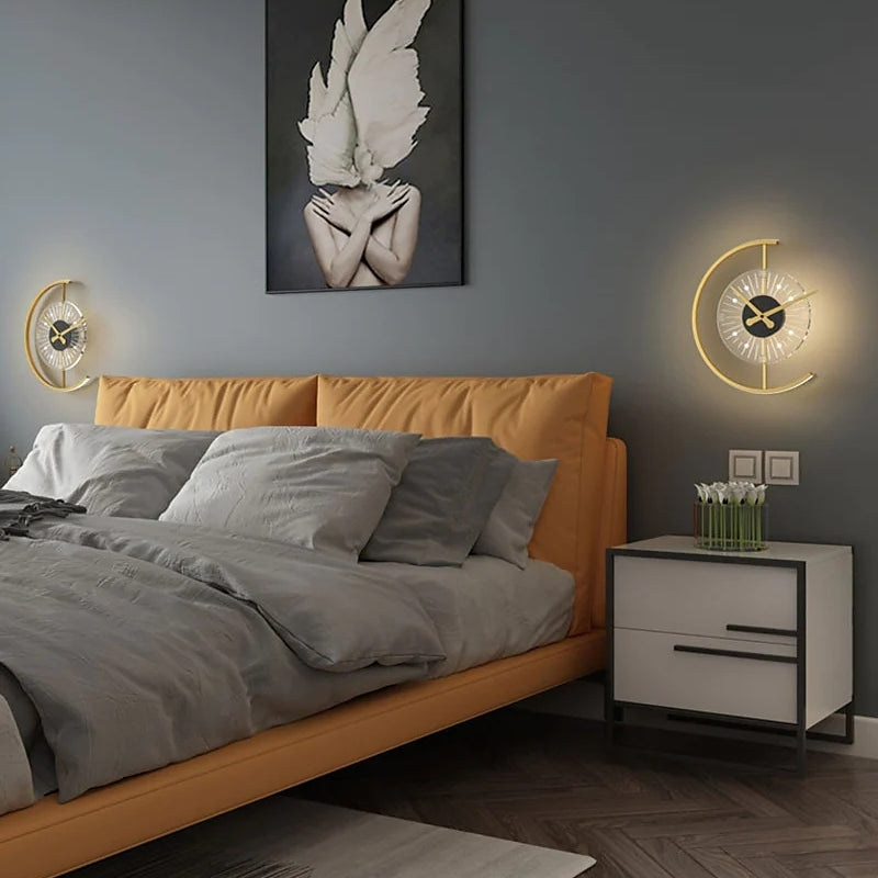 Arisha Decorativo Reloj Metal/Acrílico Aplique de Pared Dorado
