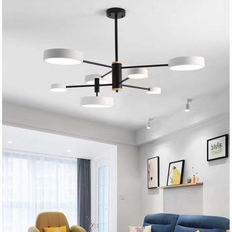 Arisha Moderna Bifurcado Metal/Madera Lámpara Colgante Dorada/Blanca/Gris