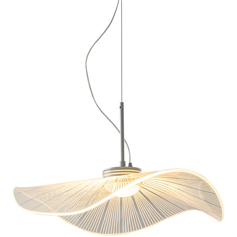 Ritta Diseño Loto Hoja Metal Acrílico LED Lámpara Colgante Dormitorio