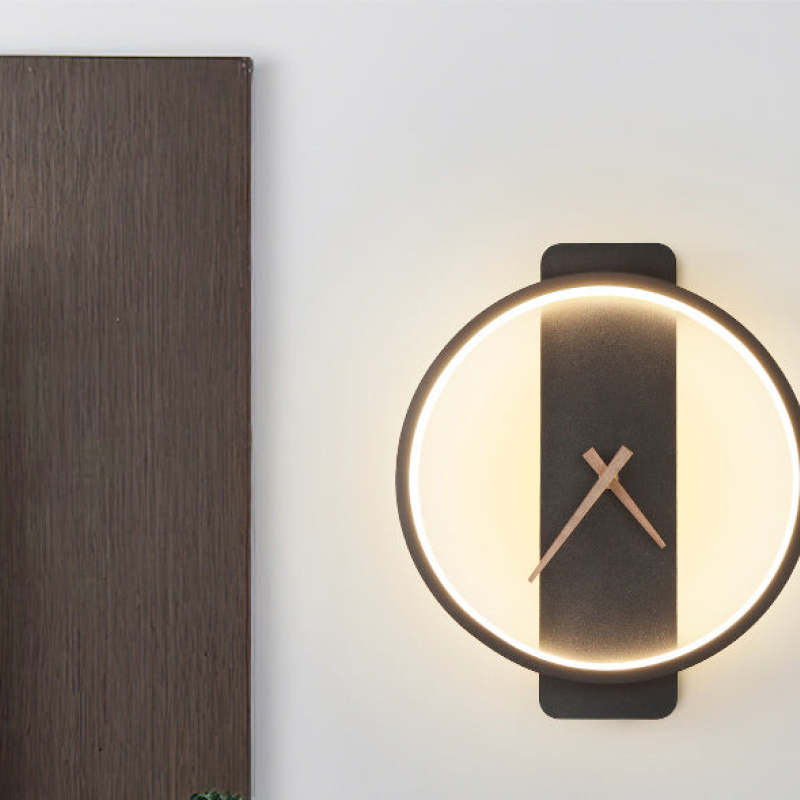 Nordic Decorativo Reloj Metal Aplique de Pared Dorado/Negro