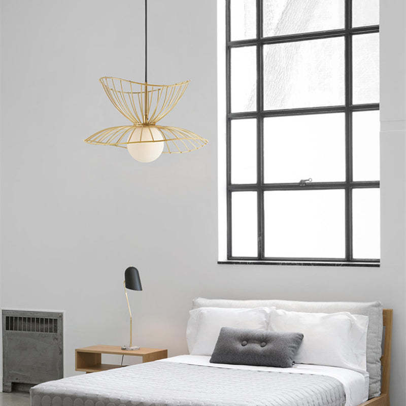 Ritta Industrial Geométrica Metal Lámpara Colgante Negra/Dorada