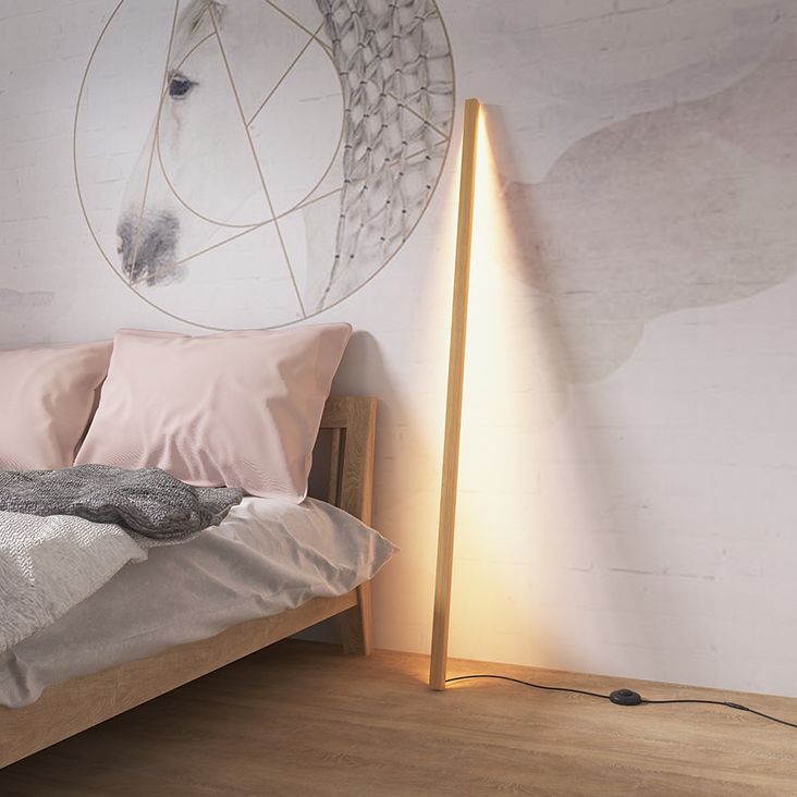 Muto Lámpara de Pie Minimalista Lineal Madera 2 Colores