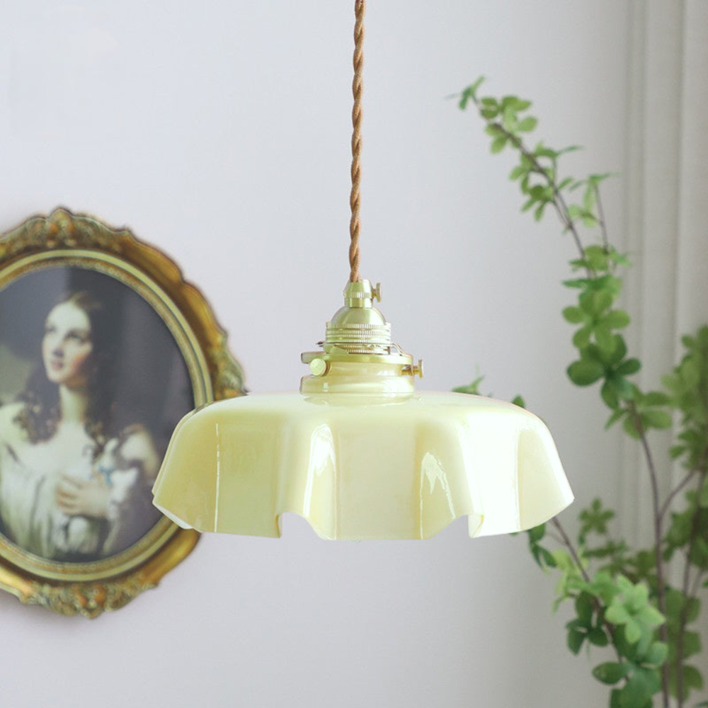 Valentina Vintage LED Simple Lámpara Colgante Vidrio/Madera/Metal Dormitorio