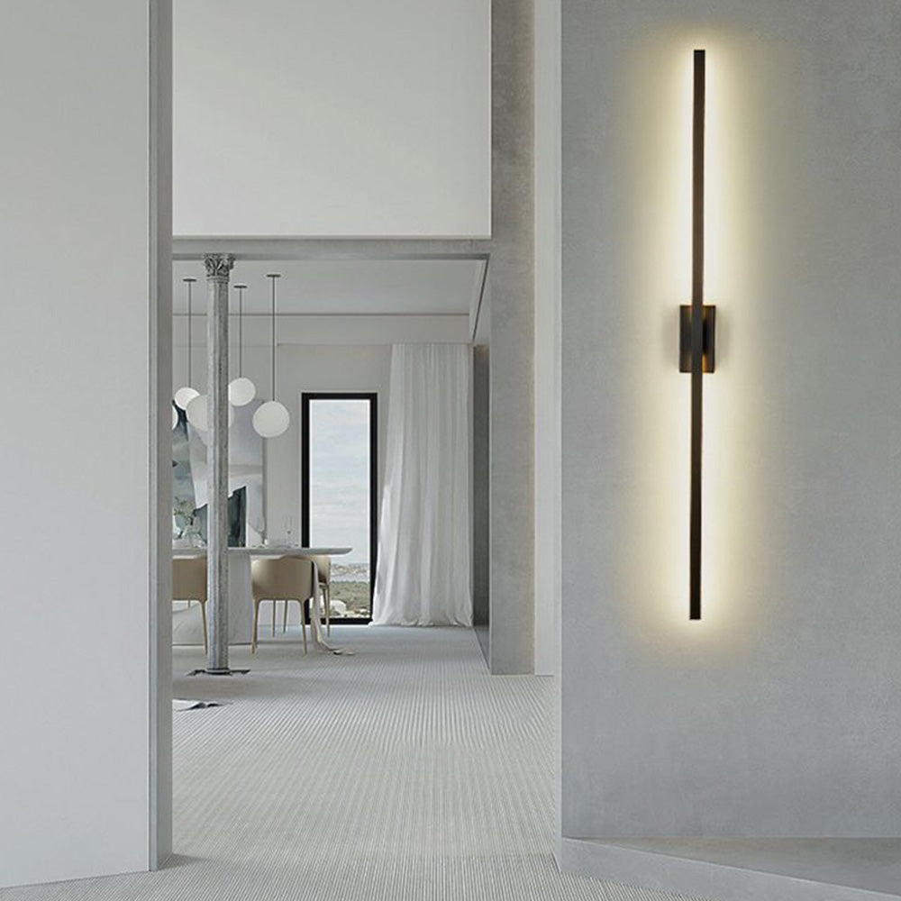 Arisha Moderno Minimalista Lineal Metal Aplique de Pared Negro