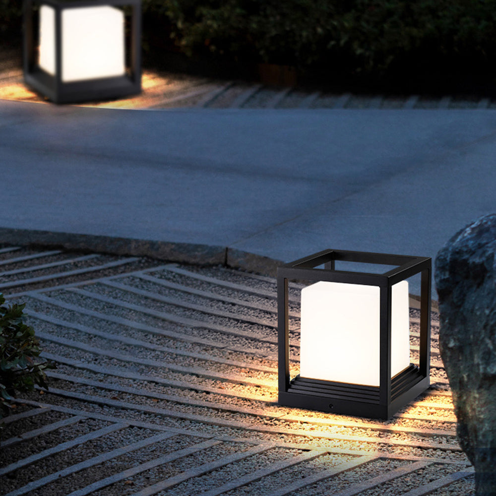Ray Moderna Rectangular Metal Lámpara Exterior Jardín