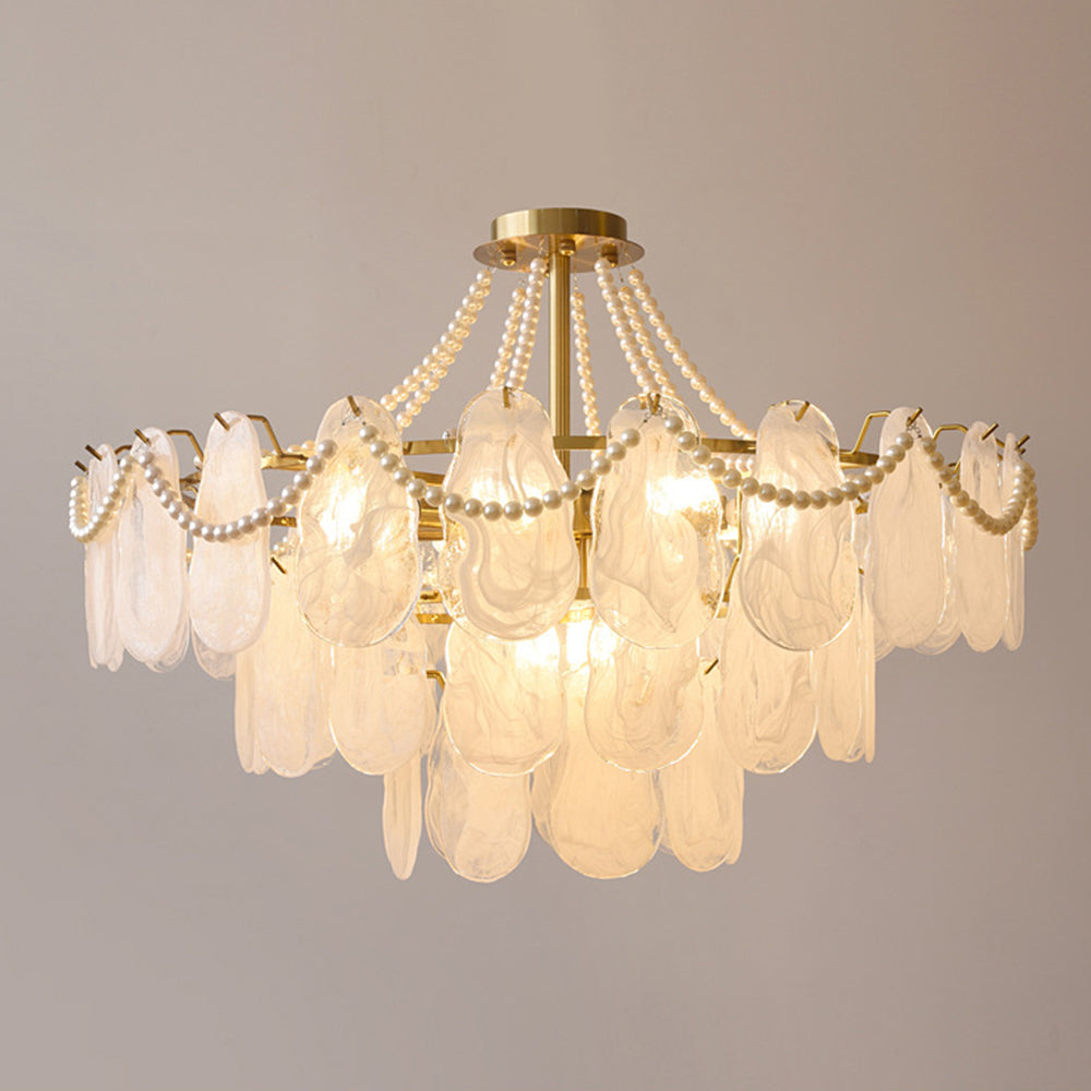 Kristy Antigua Metal/Vidrio Decorativa Lámpara Colgante Blanca