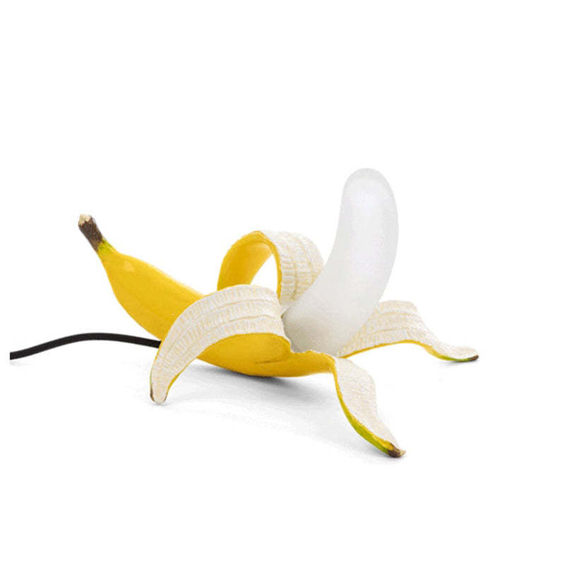 Arisha Diseña Moderna Plátano Lámpara de Mesa Dorada/Amarilla