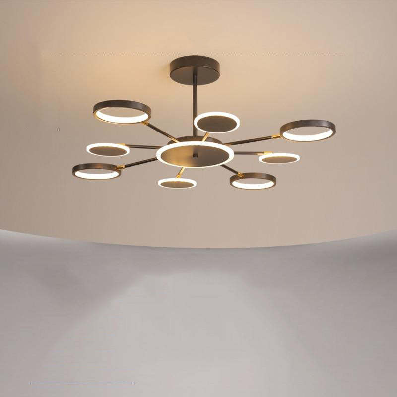 Arisha Moderna Multiple Redonda Metal/Acrílico LED Lámpara Colgante Negra