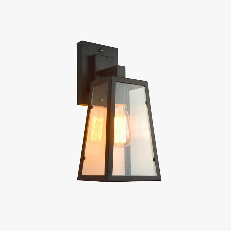 Silva Industrial Rectangular Metal/Vidrio Apliques de Pared Negro
