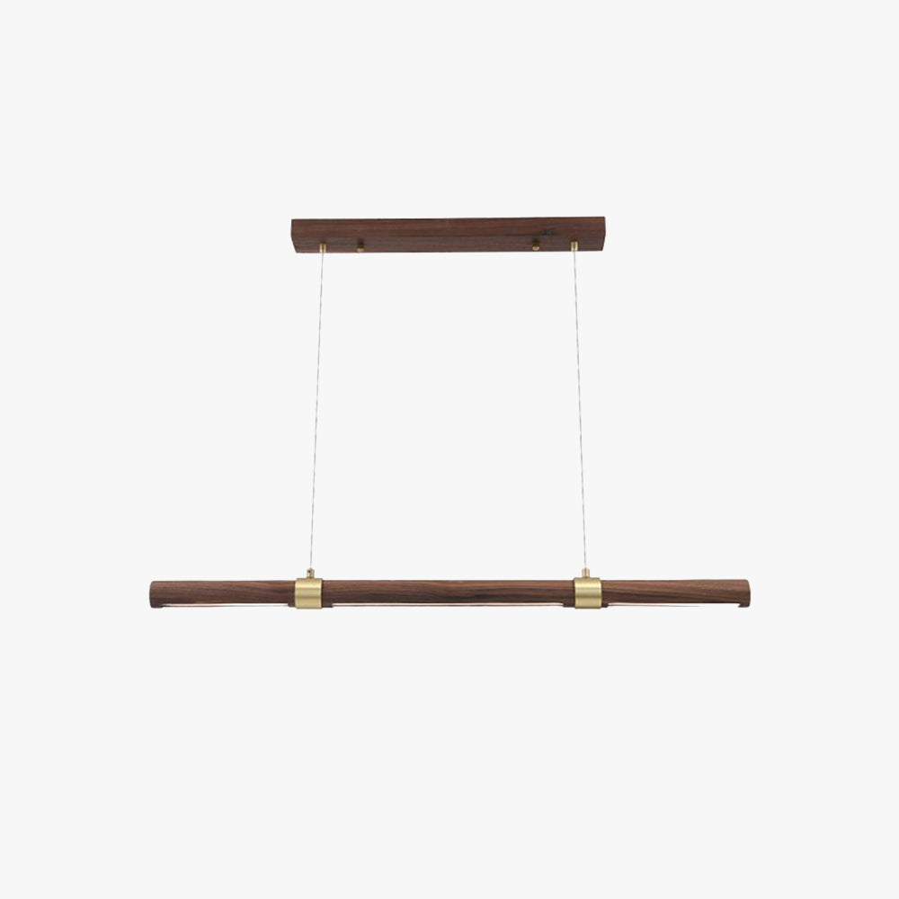 Arisha Moderna Minimalista Lineal Metal/Madera Lámpara Colgante Marrón