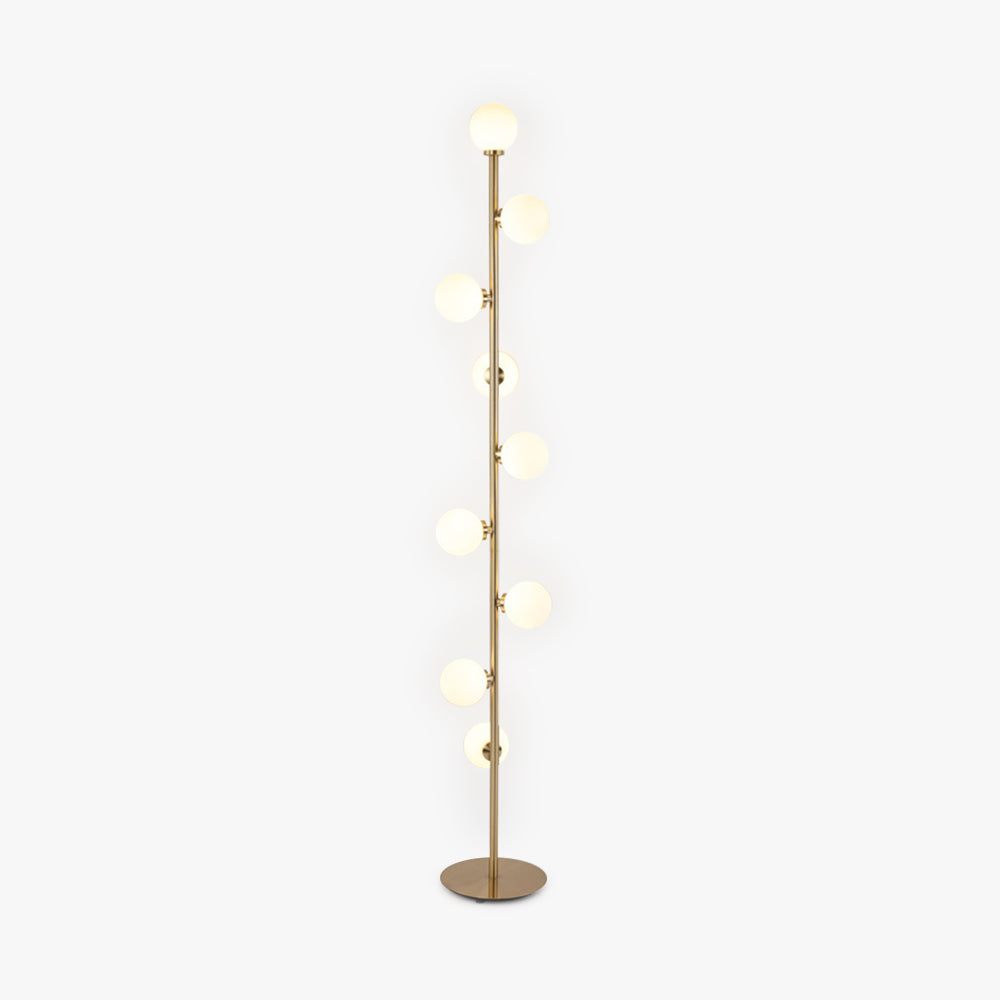 Mira Moderna Lineal Metal/Vidrio Lámpara de Pie Dorado