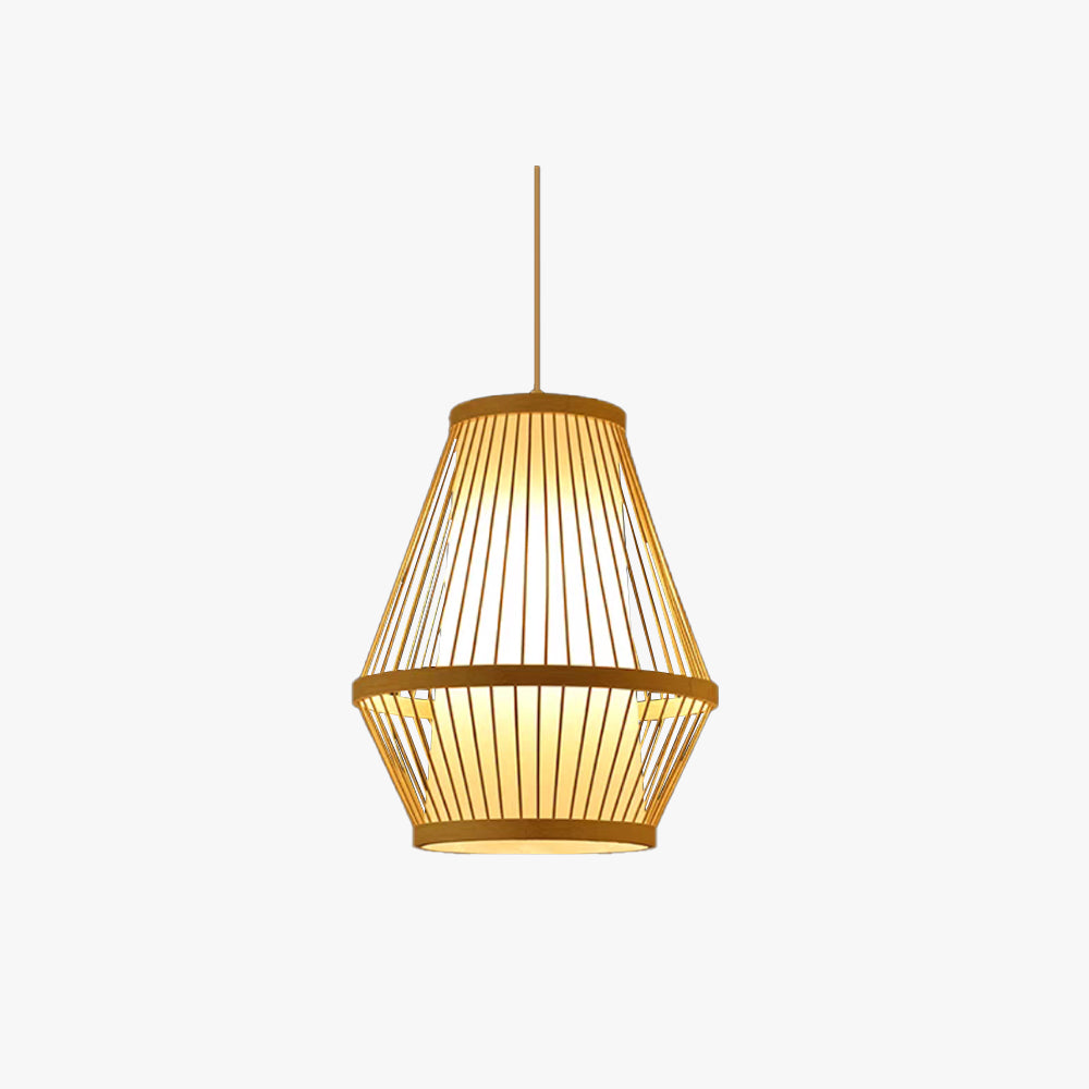 Vintage Natural Bambú Muto Linterna Lámpara Colgante Madera