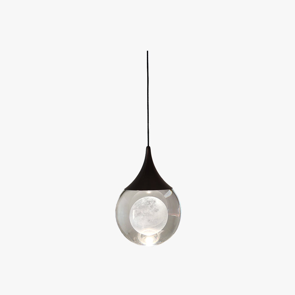 Aria Moderna Diseño Gota Metal/Cristal Lámpara Colgante Negra