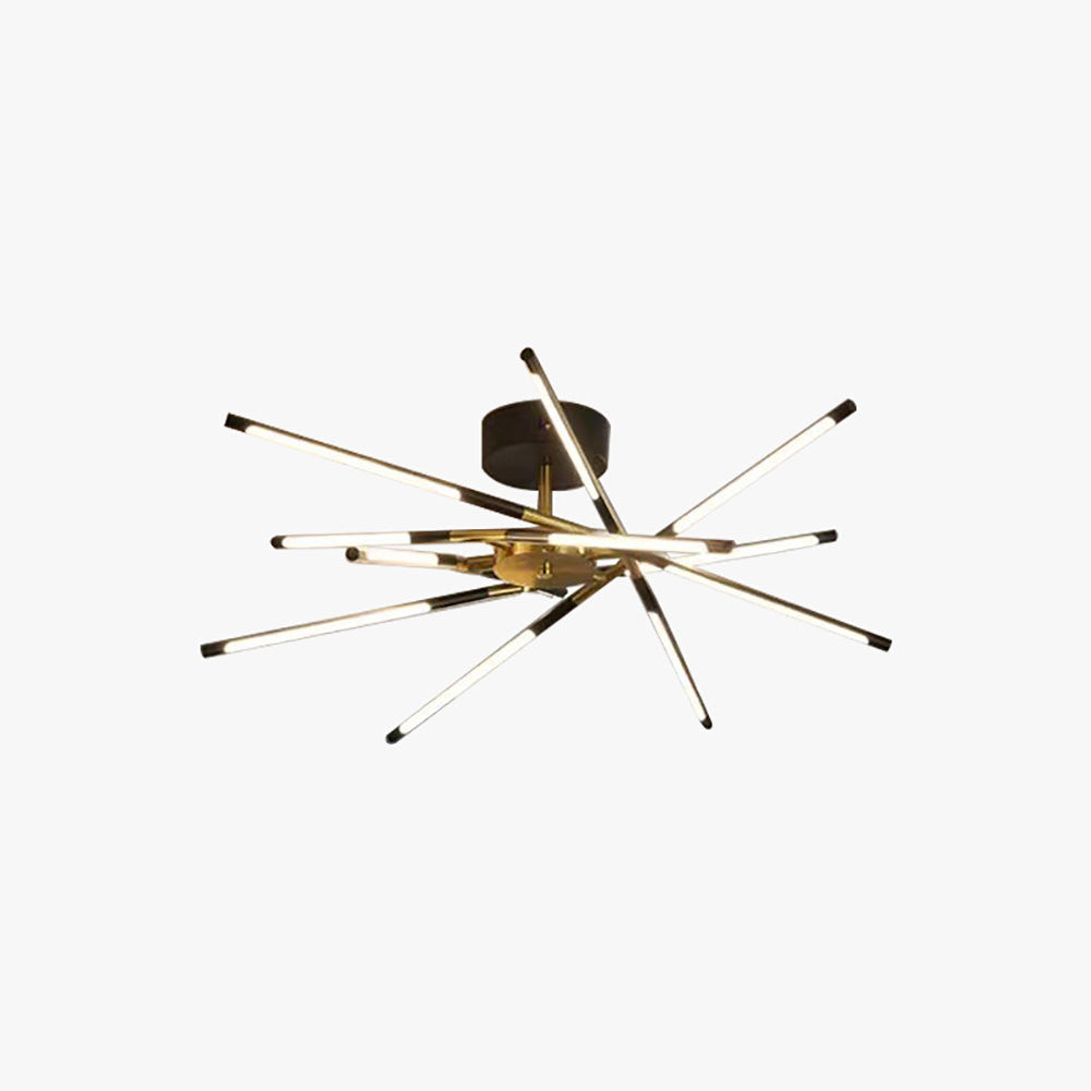 Arisha Moderna Metal Geométrica Lámpara de Techo Negro/Oro Salón