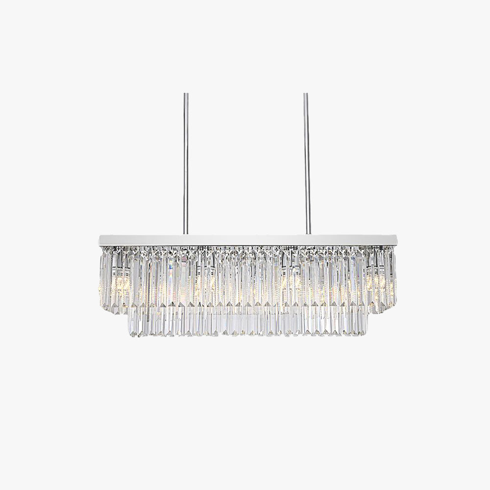 Kristy Moderna Decorativa Rectangular Metal/Cristal Lámpara Colgante Plata