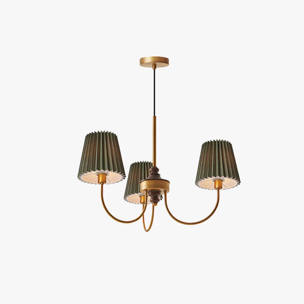 Silva Vintage Cúpula Metal/Tela Lámpara Colgante Branca/Verde