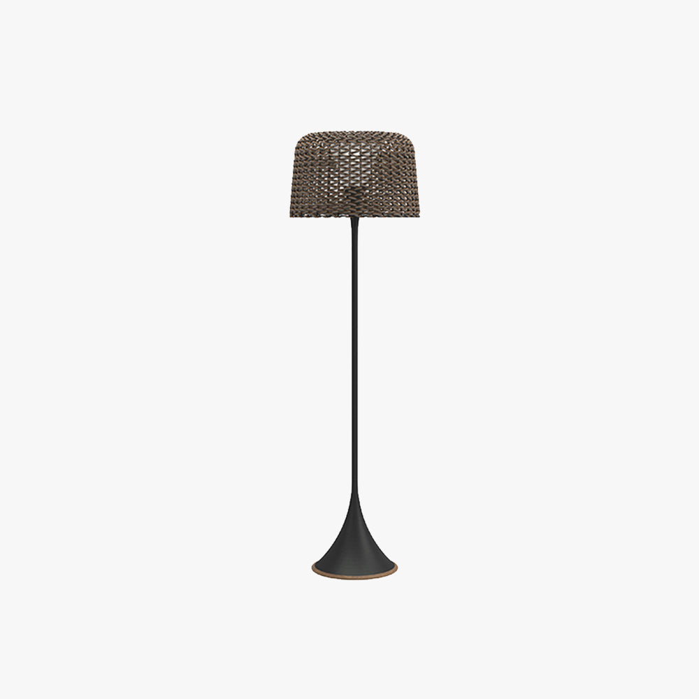 Mira Moderna Minimalista Metal/Rota LED Lámpara de Pie Exterior Negra/Blanca
