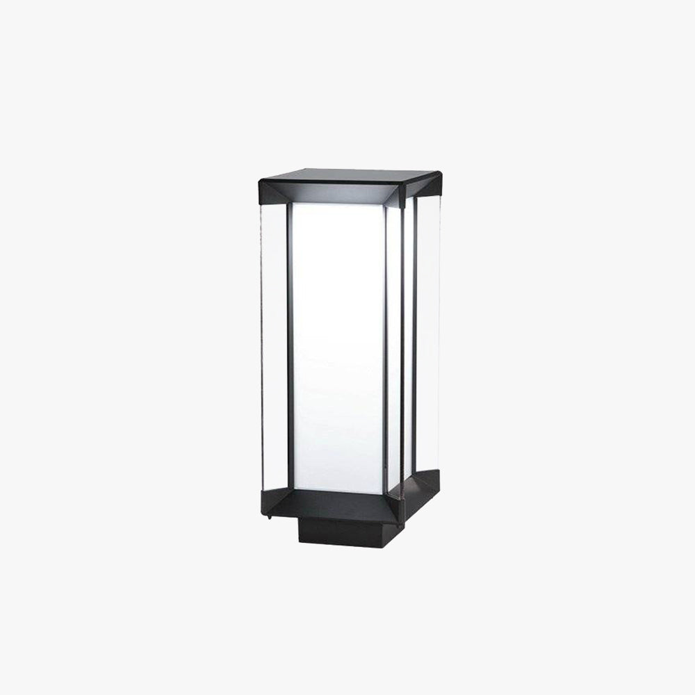 Ray Moderna Rectangular Solar Metal Vidrio Lámpara Exterior