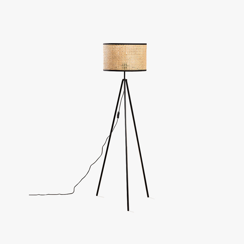 Mira Moderna Diseño Metal/Rota LED Lámpara de Pie Madera