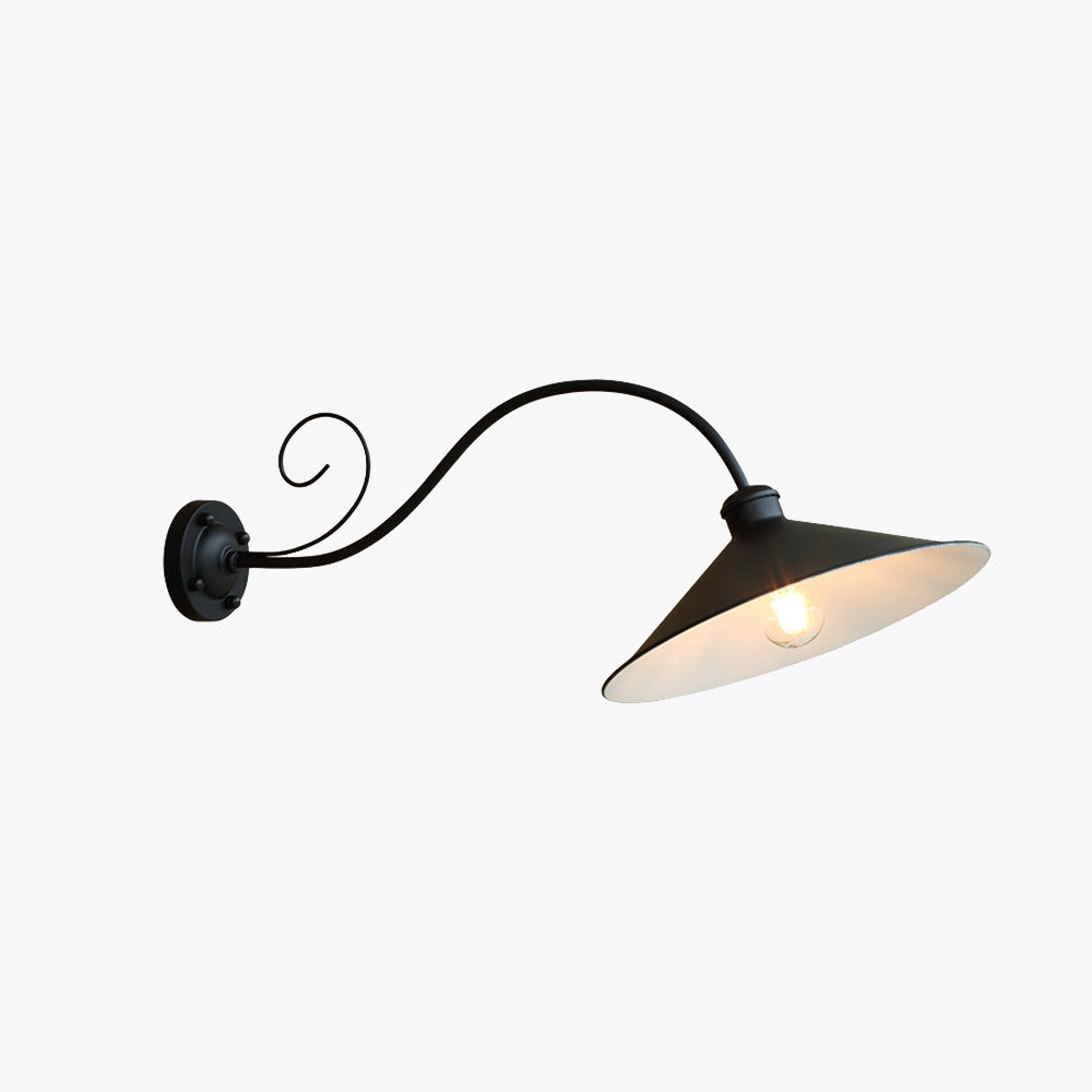 Ray Vintage Cúpula Metal LED Aplique de Pared Exterior Negro