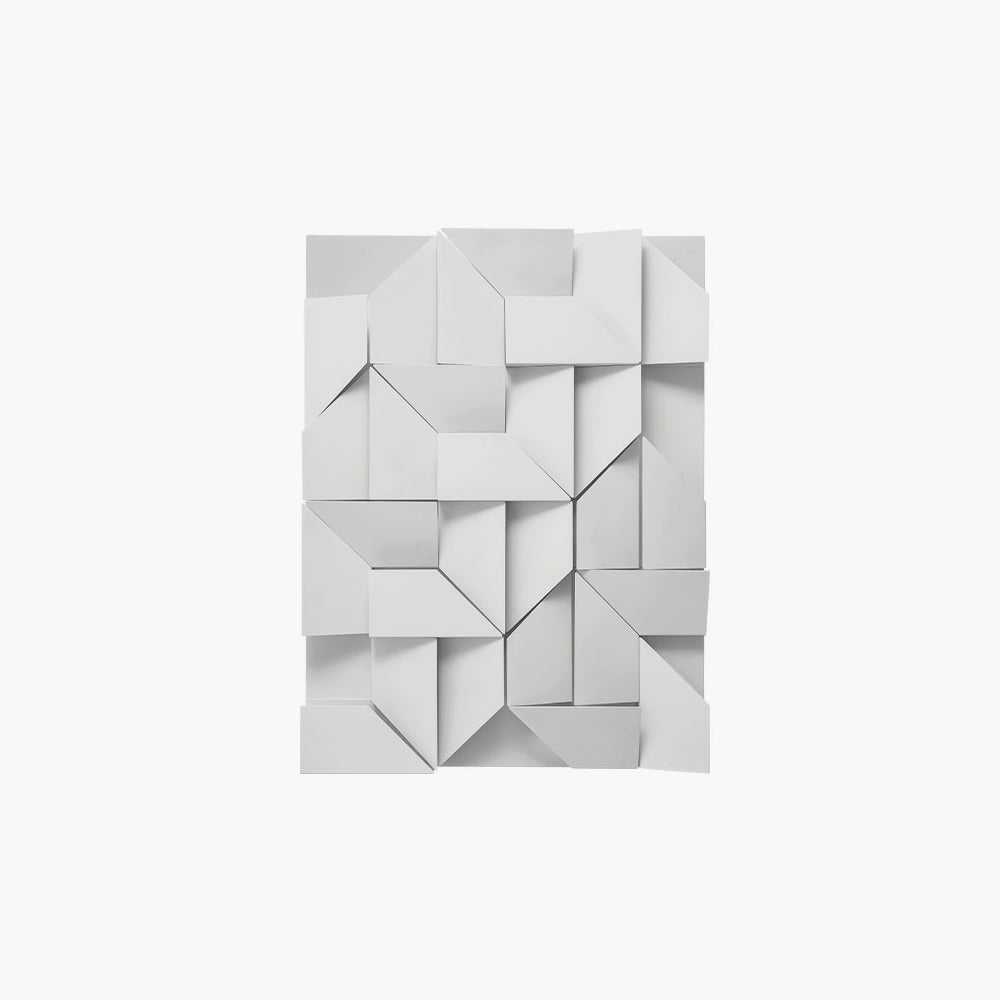Arisha Art Decó Geometrío Metal/Papel Aplique de Pared Blanco
