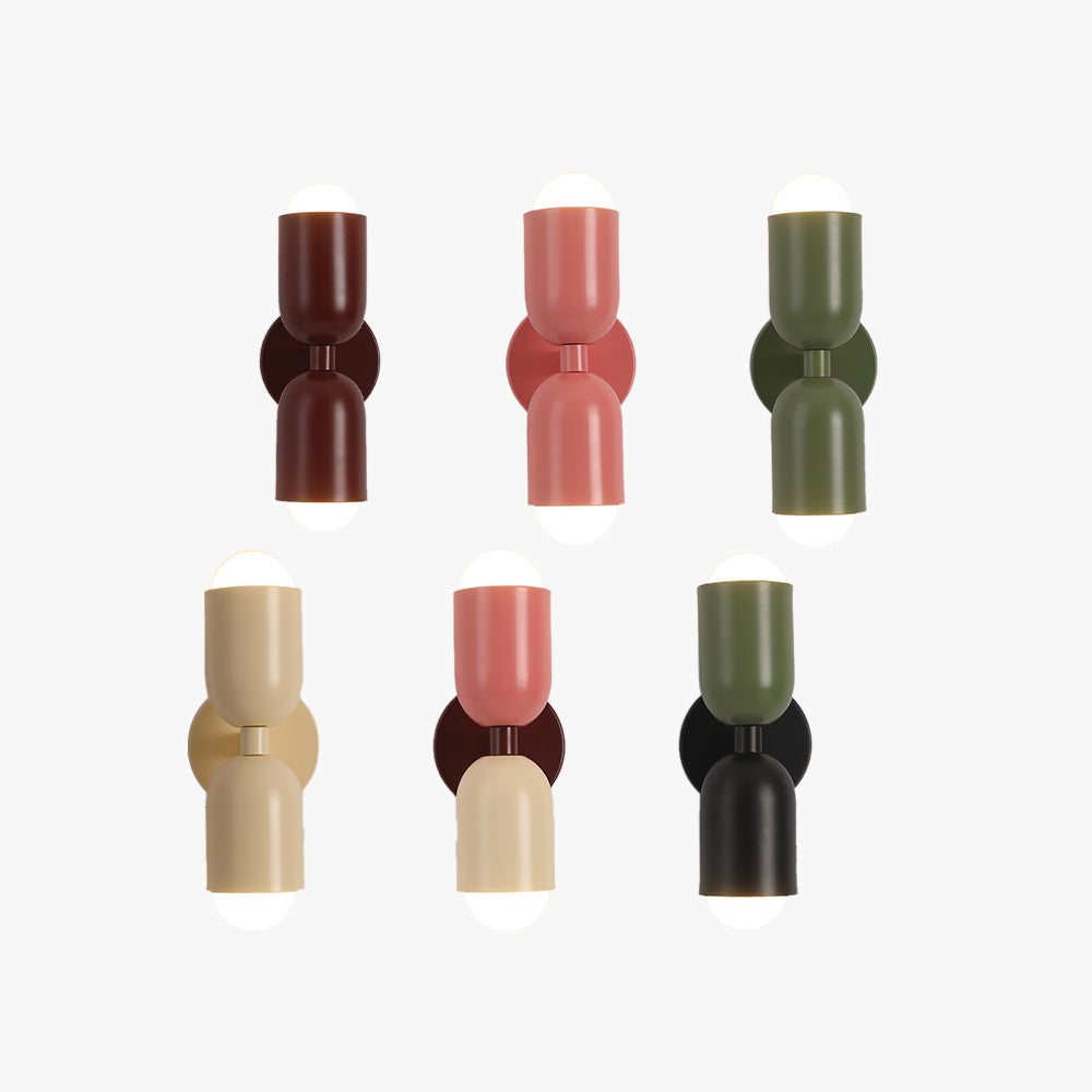 Valentina Moderno Doble Foco Cilíndrico Metal Aplique de Pared