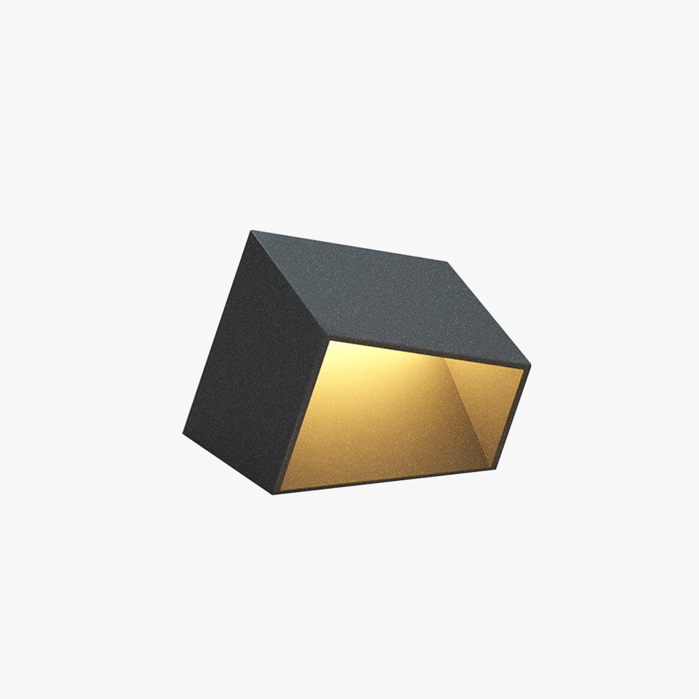 Ray Moderna Trapezoidal Metal/Acrílico Solar Lámpara Exterior, Negro