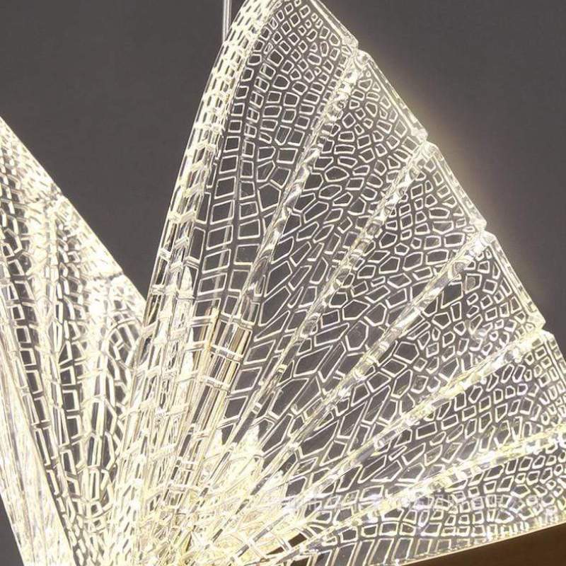 Arisha Diseña Mariposa Metal/Sílice Lámpara Colgante Dorada
