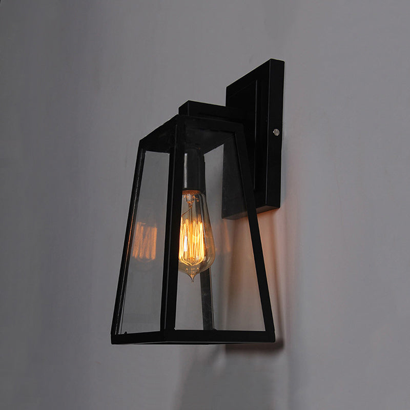 Silva Industrial Rectangular Metal/Vidrio Apliques de Pared Negro