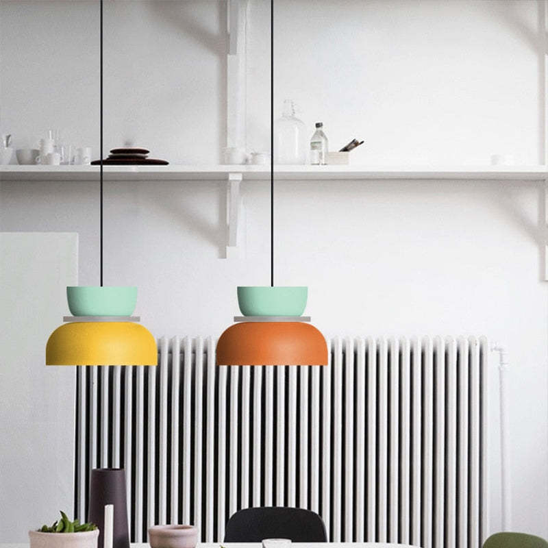 Valentina Moderna Domo LED Metal Lámpara Colgante Multicolor