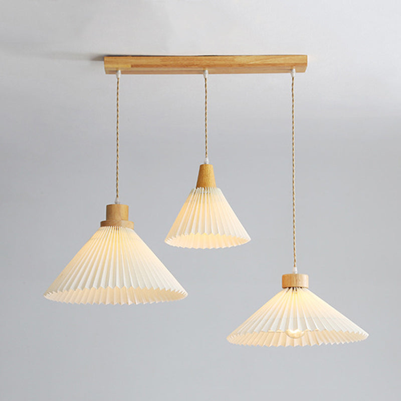 Muto Arte Paraguas Madera/PVC Lámpara Colgante Beige