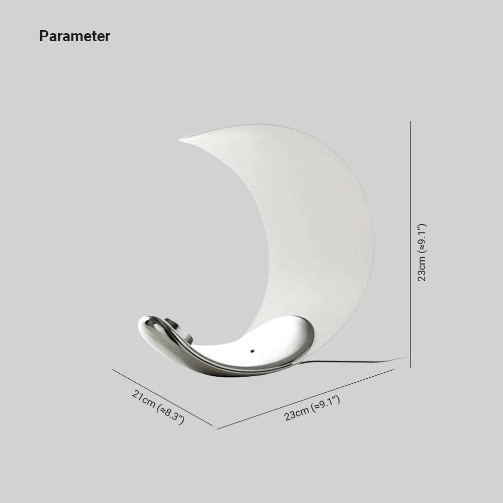 Aria Moderna Diseño Luna Metal Lámpara de Mesa Dorada