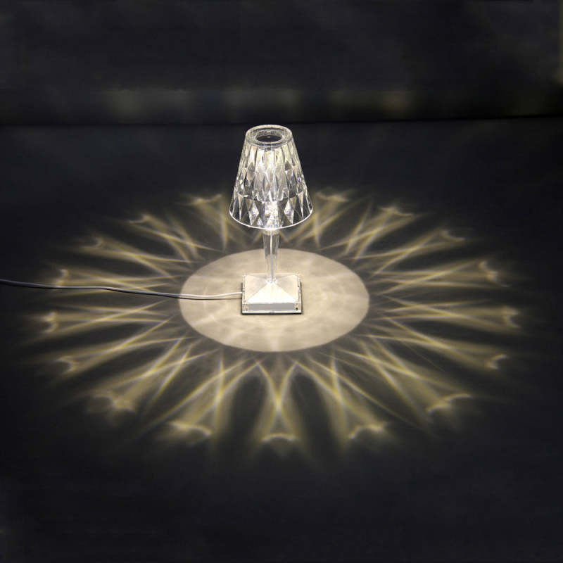 Kristy Moderna Minimalista Cristal Lámpara de Mesa Transparente
