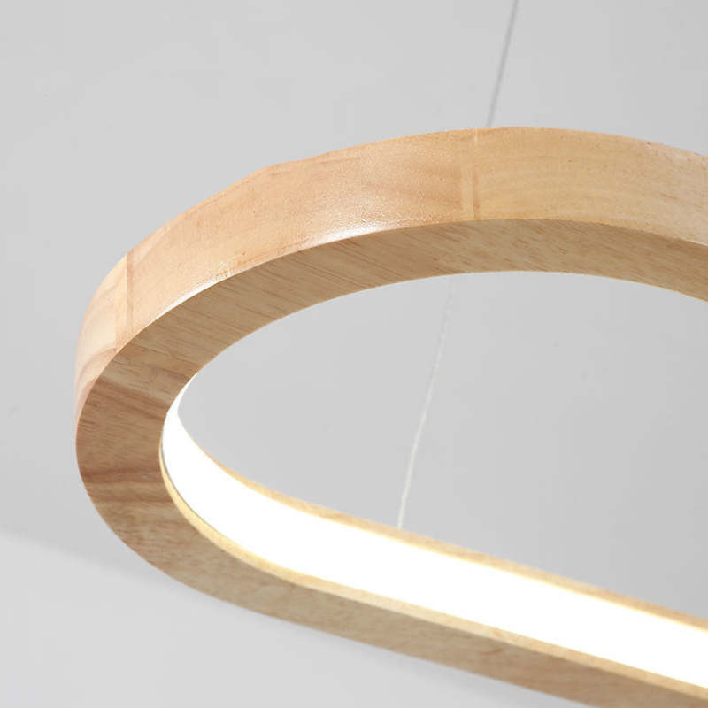 Muto Simple Nordica Ovalada Madera/Acrílico Lámpara Colgante Madera