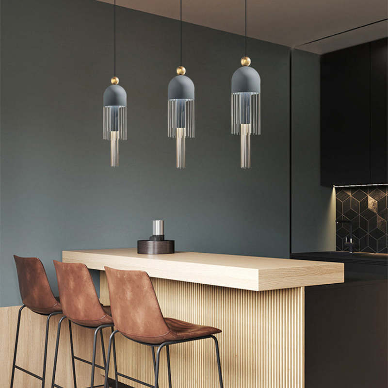 Valentina Moderna Geométrica Metal Lámpara Colgante Azul/Gris