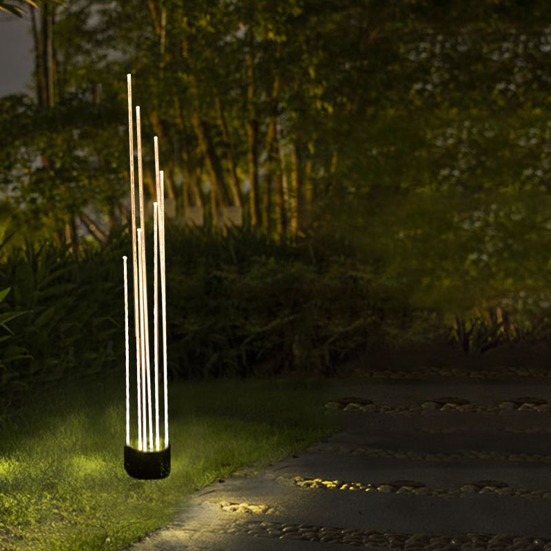 Ray Lámpara de Pie Exterior LED Fibra Óptica Metal Patio