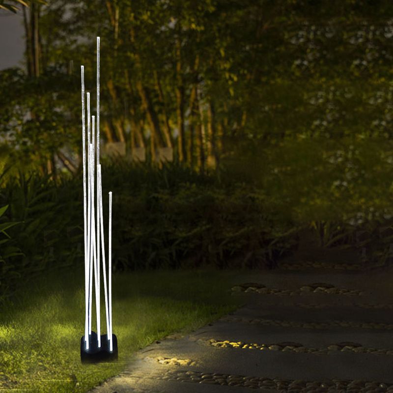 Ray Lámpara de Pie Exterior LED Fibra Óptica Metal Patio