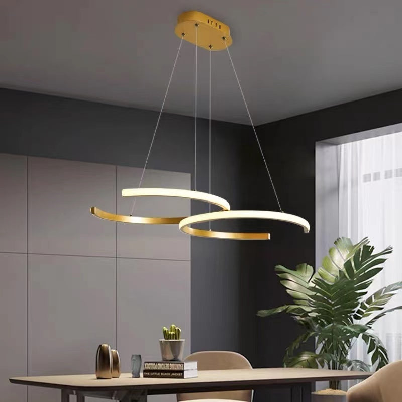 Arisha Moderna Geométrica Metal/Silicona Lámpara Colgante Negra/Ora