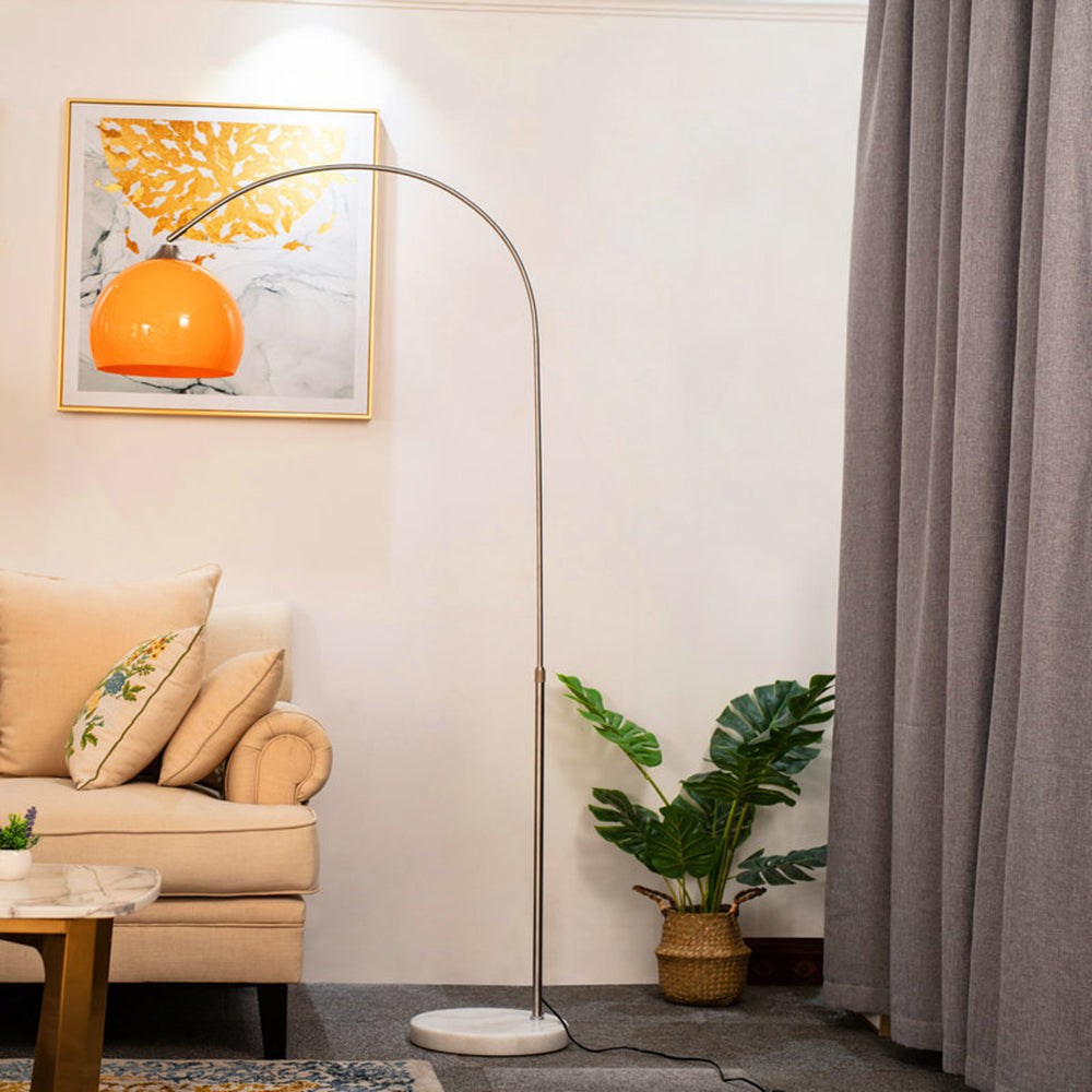 Mira Moderna Simple Metal/Mármol Lámpara de Pie Naranja/Blanca