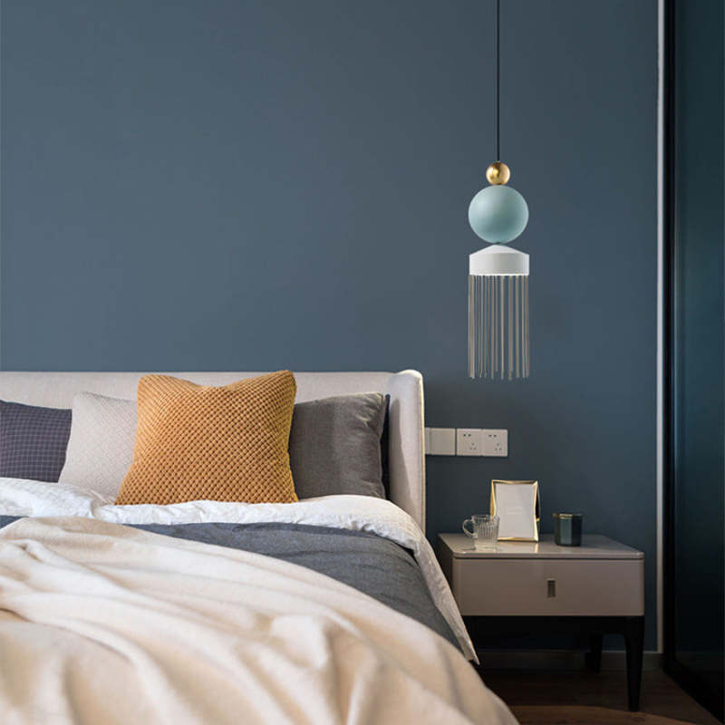 Valentina Moderna Geométrica Metal Lámpara Colgante Azul/Gris