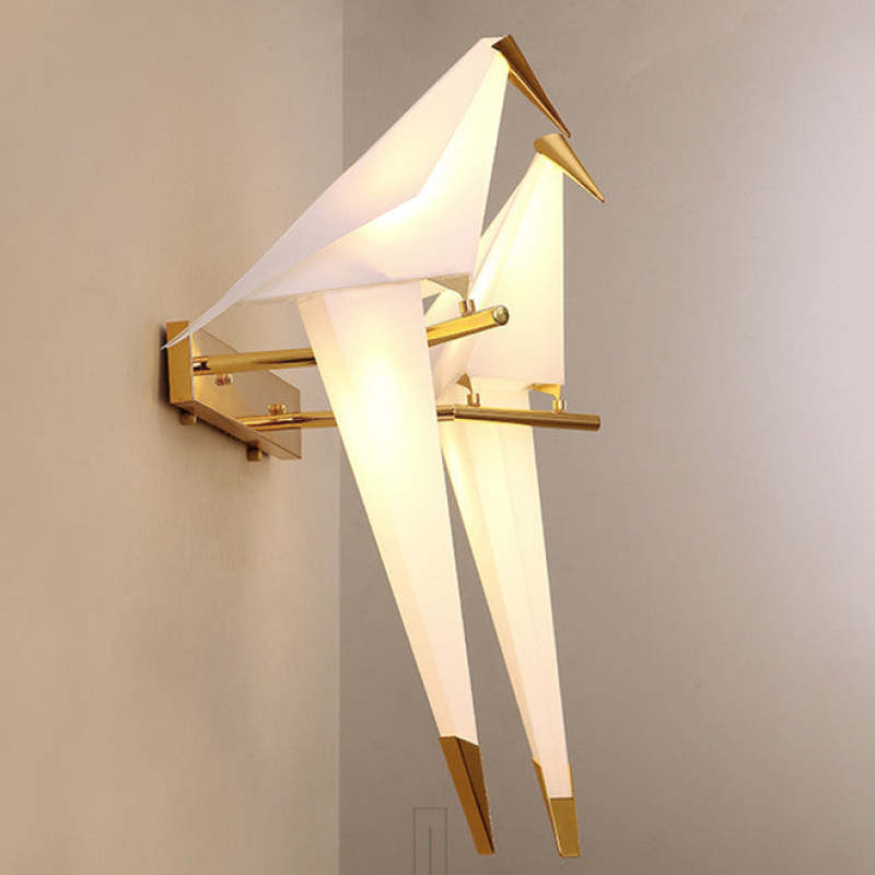 Arisha Art Déco Pájaro Metal/Acrílico LED Aplique de Pared Blanco