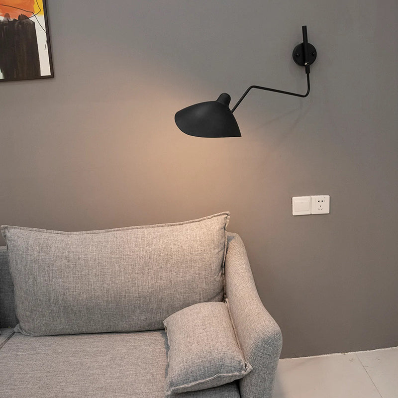 Arisha Minimalita Lineal Metal Aplique de Pared Negro