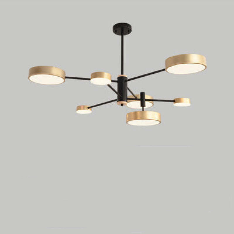 Arisha Moderna Bifurcado Metal/Madera Lámpara Colgante Dorada/Blanca/Gris
