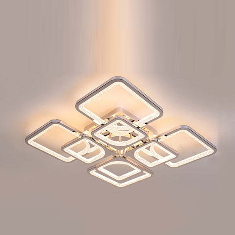 Arisha Moderna Cuadrada Metal LED Lámpara de Techo Blanca