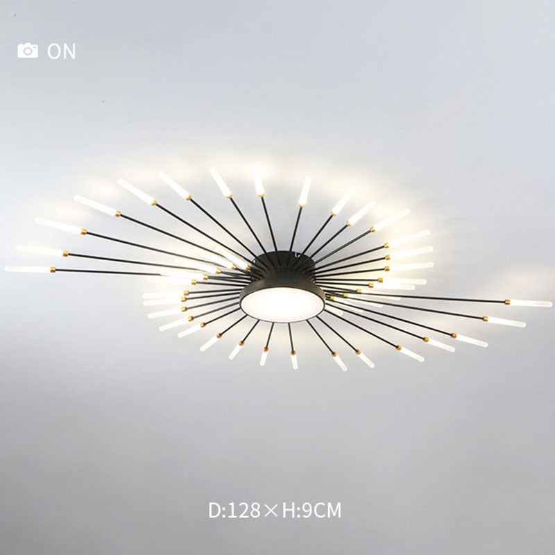 Arisha Moderna Lineal Metal/Acrílico Lámpara de Techo Negra/Dorada